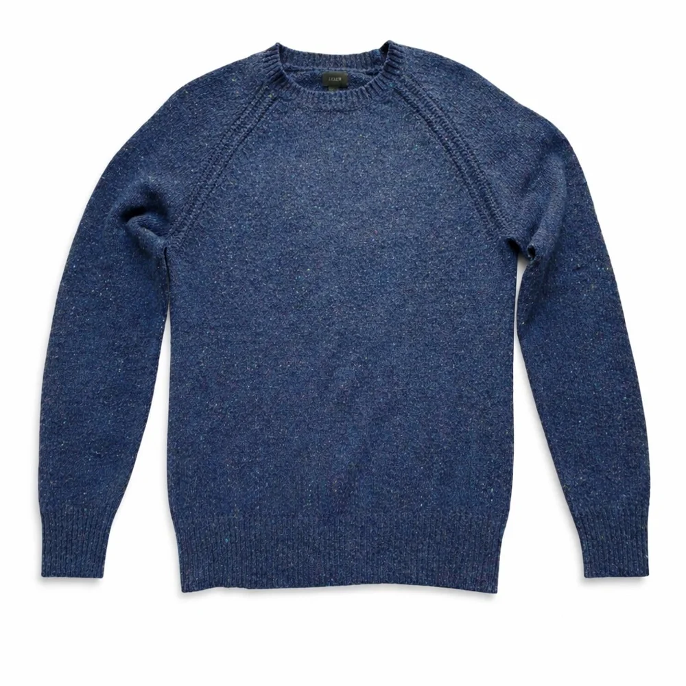 J.Crew Blue Knit Sweater Size Small Speckled Crewneck Classic Fit
